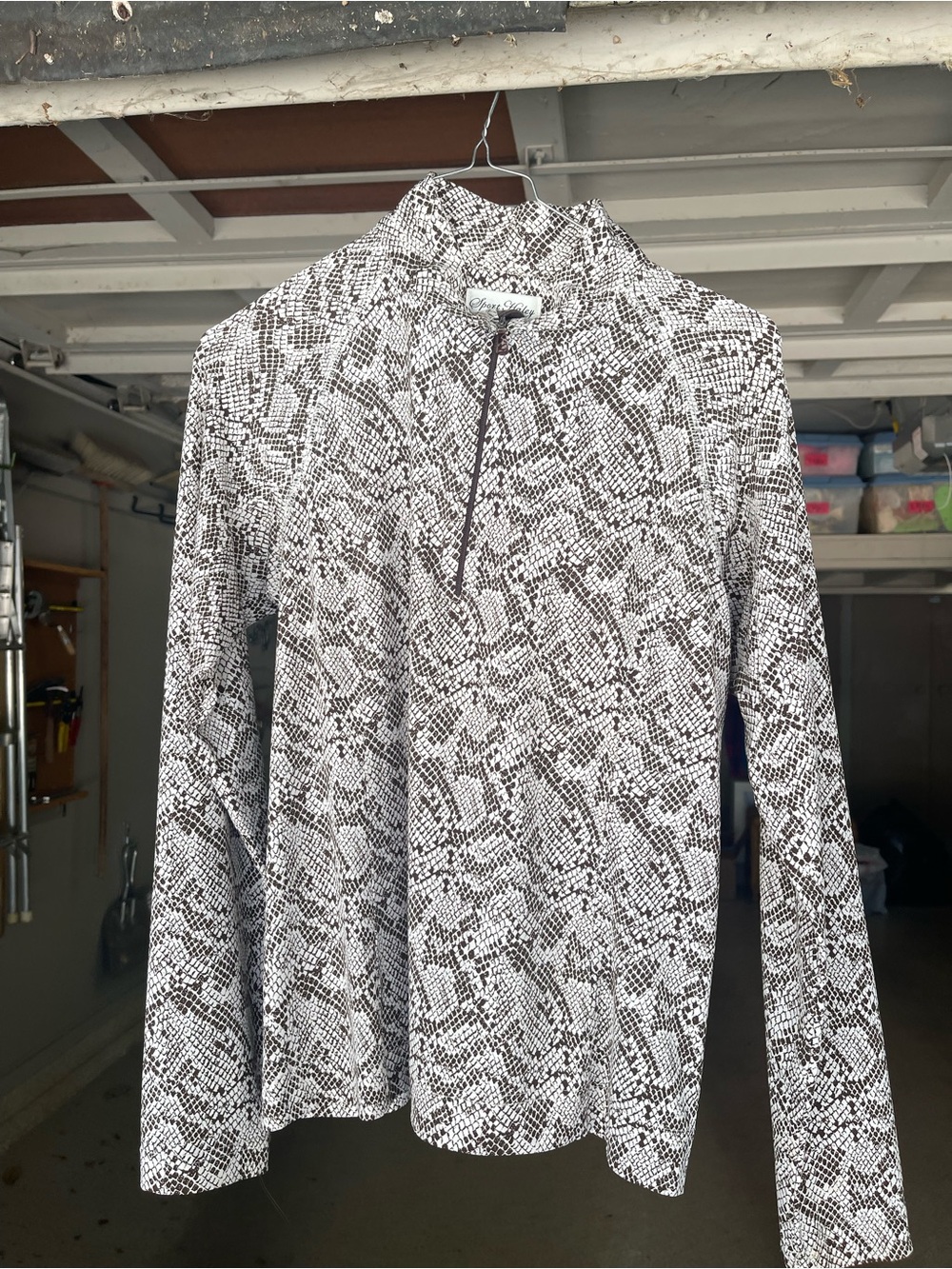 Sport Haley Women's Long-Sleeve Pullover - Black & White Snake Print